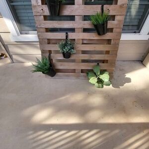 Wooden Pallet Plant Holder with Greenery